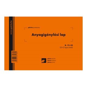 Anyagigénylési lap 8 tételes 25x2 lapos tömb A/5 fekvő Anyagigénylési lap 8 tételes 25x2 lapos tömb A/5 fekvő
