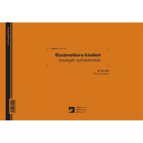   Elszámolásra kiadott összegek nyilvántartása 100 lapos tömb A/4 fekvő
