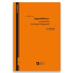   Jegyzőkönyv a fogyasztó minőségi kifogásáról 25x3 lapos tömb A/4 álló