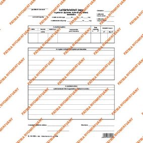   Leltárfelvételi jegy ingatlanok felvétele szabadlap A/4 álló