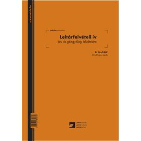   Leltárfelvételi ív áru és göngyöleg felvételére 50x3 lapos tömb A/4 álló