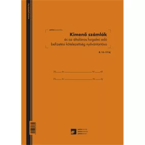   Kimenő számlák és az általános forgalmi adó befizetési kötelezettség nyilvántartó 50 lapos füzet 3 Áfás 240x340 mm