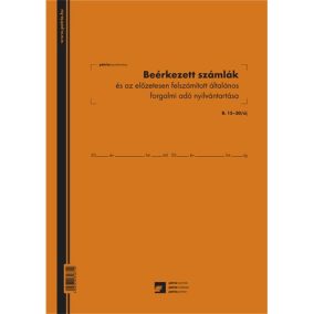   Beérkezett számlák és az előzetesen felszámított általános forgalmi adó nyilvántartó 50 lapos füzet 3 Áfás 240x340 mm