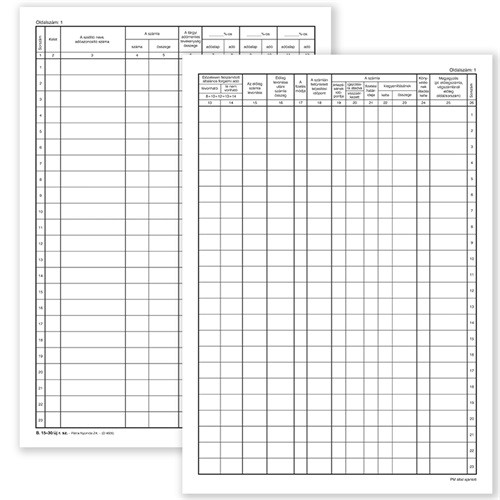 Beérkezett számlák és az előzetesen felszámított általános forgalmi adó nyilvántartó 50 lapos füzet 3 Áfás 240x340 mm