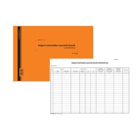   Szigorú számadású nyomtatványok beszerzésének nyilvántartása 25 lapos tömb A/4 fekvő