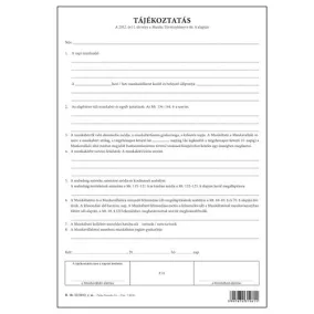   Tájékoztatás (munkaszerződéshez) 3 lapos garn. A/4 álló