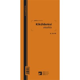   Kiküldetési utasítás (belföldi) 50 lapos tömb 140x285 mm