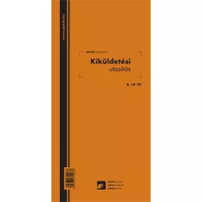   Kiküldetési utasítás (belföldi) 50 lapos tömb 140x285 mm