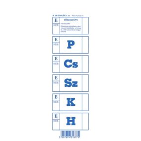 Ebédjegy 5 napos 100 lapos tömb 60x195 mm kék Ebédjegy 5 napos 100 lapos tömb 60x195 mm kék