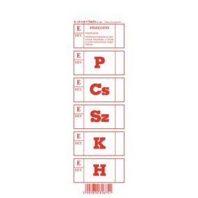Ebédjegy 5 napos 100 lapos tömb 60x195 mm vörös Ebédjegy 5 napos 100 lapos tömb 60x195 mm vörös