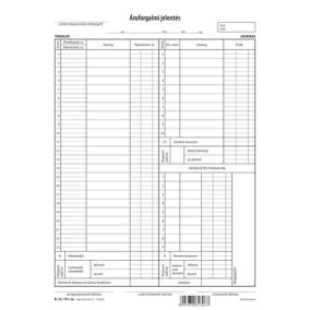Áruforgalmi jelentés 50x3 lapos tömb A/4 álló Áruforgalmi jelentés 50x3 lapos tömb A/4 álló