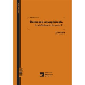   Élelmezési anyag kiszabási és kivételezési bizonylat II. 50x2 lapos tömb A/4 álló