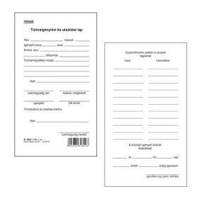   Túlóraigénylési és utasítási lap 50 lapos tömb 80x140 mm