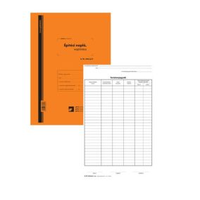 Építési napló 25x2 lapos tömb + 9 db 2 lapos garnitúra Építési napló 25x2 lapos tömb + 9 db 2 lapos garnitúra