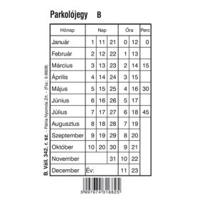 Parkolójegy 100 lapos tömb 80x120 mm Parkolójegy 100 lapos tömb 80x120 mm