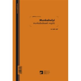 Munkahelyi munkabaleseti napló 24 lapos füzet A/4 álló Munkahelyi munkabaleseti napló 24 lapos füzet A/4 álló