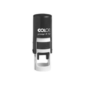 Colop Szövegbélyegző Printer R 12 fekete ház zöld párnával kör lenyomattal 12 mm   Colop Szövegbélyegző Printer R 12 fekete ház zöld párnával kör lenyomattal 12 mm