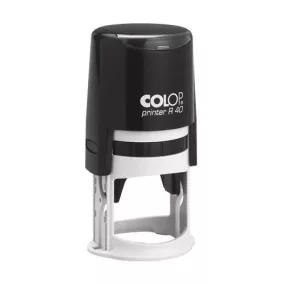   Colop Szövegbélyegző Printer R 40 fekete ház lila párnával kör lenyomattal 40 mm