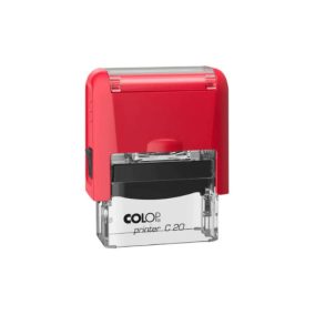 Colop Szövegbélyegző Printer C20 piros átlátszó ház kék párnával 14x38 mm   Colop Szövegbélyegző Printer C20 piros átlátszó ház kék párnával 14x38 mm