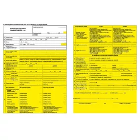   Jegyzőkönyv születési bejelentésről 2 lapos garnitúra A/3 fekvő