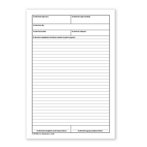 Ellenőrzési napló 25x3 lapos tömb A/4 álló