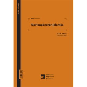 Deviza pénztárjelentés 25x2 lapos tömb A/4 álló Deviza pénztárjelentés 25x2 lapos tömb A/4 álló