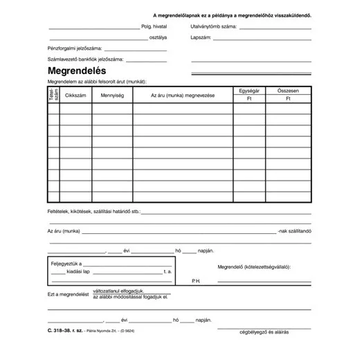Megrendelőtömb 50x3 lapos tömb 185x203 mm