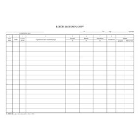 Letét elszámolási ív szabadlap A/4 álló