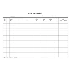 Letét elszámolási ív szabadlap A/4 álló