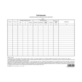   Nyilvántartás a gondozási napok és élelmezési napok alakulásáról szabadlap A/4 álló