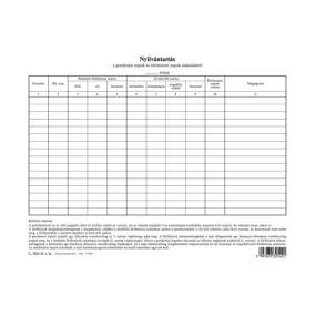   Nyilvántartás a gondozási napok és élelmezési napok alakulásáról szabadlap A/4 álló