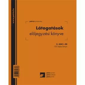 Látogatásokat előjegyző könyv 150 lapos 168x200 mm