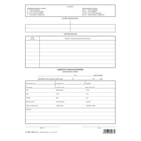 Gyermekegészségügyi törzslap szabadlap A/4 álló