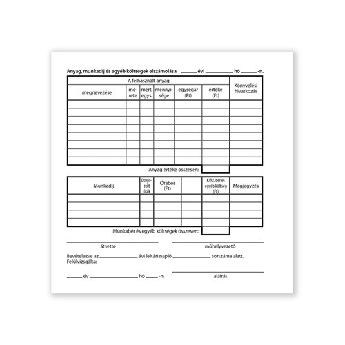 Munkaigénylő lap 50x3 lapos tömb 140x140 mm
