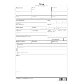 Általános kórlap szabadlap A/4 négyoldalas