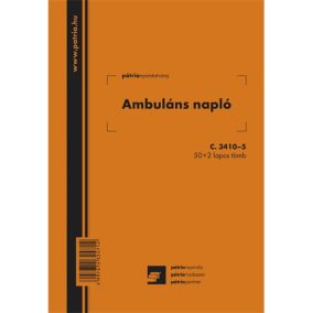 Ambuláns napló 50x2 lapos tömb A/5 álló Ambuláns napló 50x2 lapos tömb A/5 álló