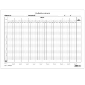 Munkaidő nyilvántartás 420x295 mm