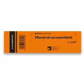 Ellenőrző sorszámtömb 100 lapos 146x40 mm kék