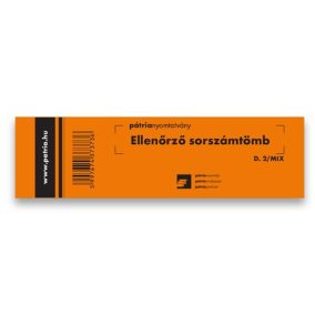 Ellenőrző sorszámtömb 100 lapos 146x40 mm vegyes Ellenőrző sorszámtömb 100 lapos 146x40 mm vegyes