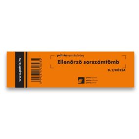 Ellenőrző sorszámtömb 100 lapos 146x40 mm rózsa