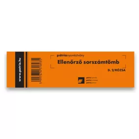 Ellenőrző sorszámtömb 100 lapos 146x40 mm rózsa