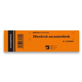 Ellenőrző sorszámtömb 100 lapos 146x40 mm sárga Ellenőrző sorszámtömb 100 lapos 146x40 mm sárga