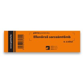 Ellenőrző sorszámtömb 100 lapos 146x40 mm zöld Ellenőrző sorszámtömb 100 lapos 146x40 mm zöld