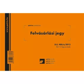   Felvásárlási jegy (mezőgazdasági termékfelvásárlás/szolgáltatás igénybevétel bizonylata) 50x3 lapos tömb A/5