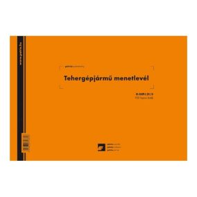 Tehergépjármű menetlevél 100 lapos tömb A/5 fekvő Tehergépjármű menetlevél 100 lapos tömb A/5 fekvő