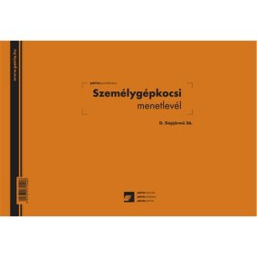 Személygépkocsi menetlevél 100 lapos tömb A/4 fekvő