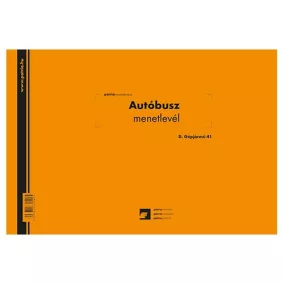 Autóbusz menetlevél 100 lapos tömb A/4 fekvő
