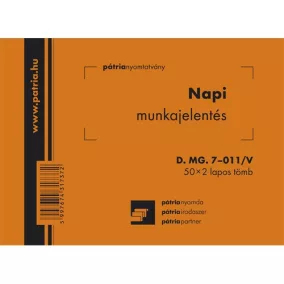Napi munkajelentés 50x2 lapos tömb A/6 fekvő