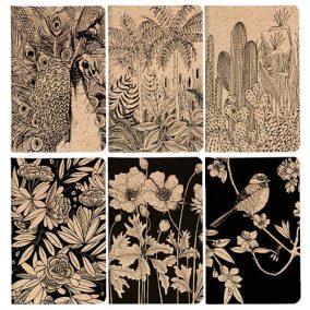Jegyzetfüzet Clairefontaine Le Cerisier Blanc 7,5x12cm, 24 lapos, sima, vegyes minta   Jegyzetfüzet Clairefontaine Le Cerisier Blanc 7,5x12cm, 24 lapos, sima, vegyes minta