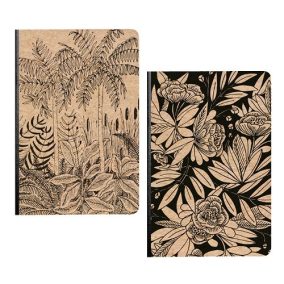 Jegyzetfüzet Clairefontaine Le Cerisier Blanc A/5, textil gerinc, 80 lapos, vonalas, vegyes minta   Jegyzetfüzet Clairefontaine Le Cerisier Blanc A/5, textil gerinc, 80 lapos, vonalas, vegyes minta